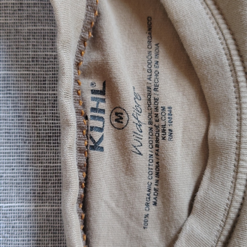Kuhl Wildfibre T-Shirt Size Medium Beige Organic Cotton Crewneck - Picture 3 of 9